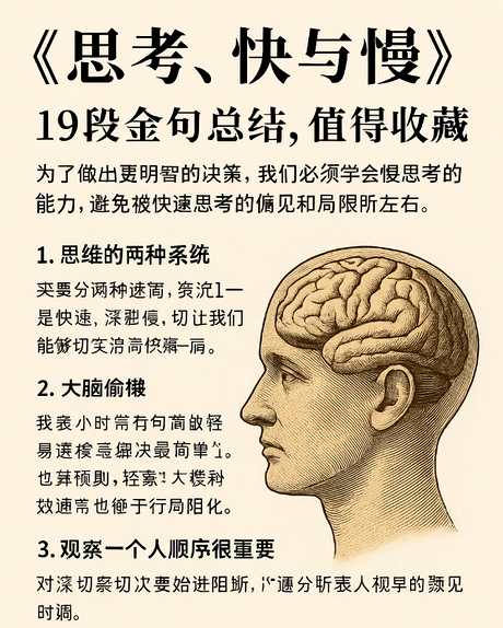《思考，快与慢》：19段金句总结，值得收藏！